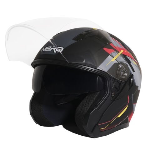 GP NERO MKS006-MBC5R Şeffaf Vizörlü Motosiklet Yarım Kask