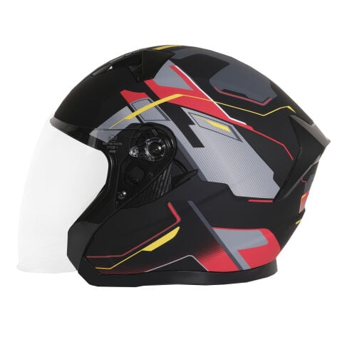 GP NERO MKS006-MBC5R Şeffaf Vizörlü Motosiklet Yarım Kask