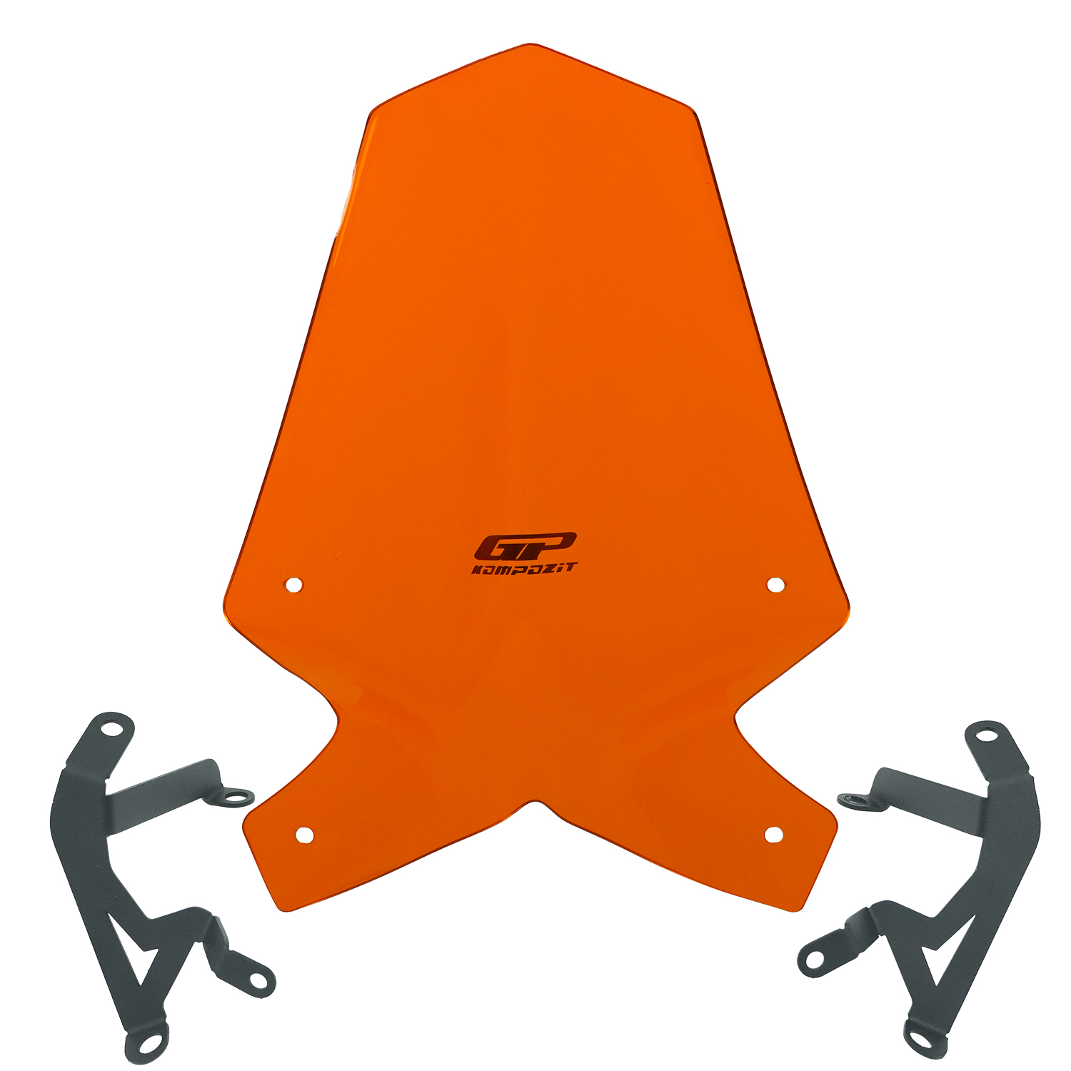 GP Kompozit KTM Duke 390 2017-2023 Uyumlu Ön Cam Turuncu