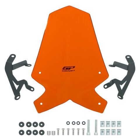 GP Kompozit KTM Duke 390 2017-2023 Uyumlu Ön Cam Turuncu