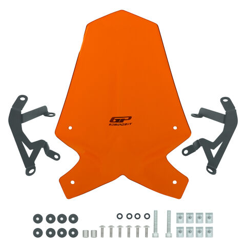 GP Kompozit KTM Duke 390 2017-2023 Uyumlu Ön Cam Turuncu