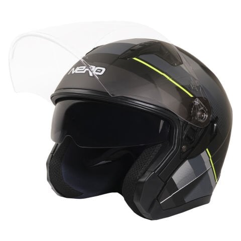 GP NERO MKS006-MBD1NY Şeffaf Vizörlü Motosiklet Yarım Kask