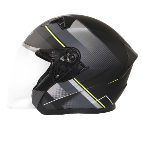 GP NERO MKS006-MBD1NY Şeffaf Vizörlü Motosiklet Yarım Kask