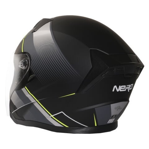 GP NERO MKS006-MBD1NY Şeffaf Vizörlü Motosiklet Yarım Kask