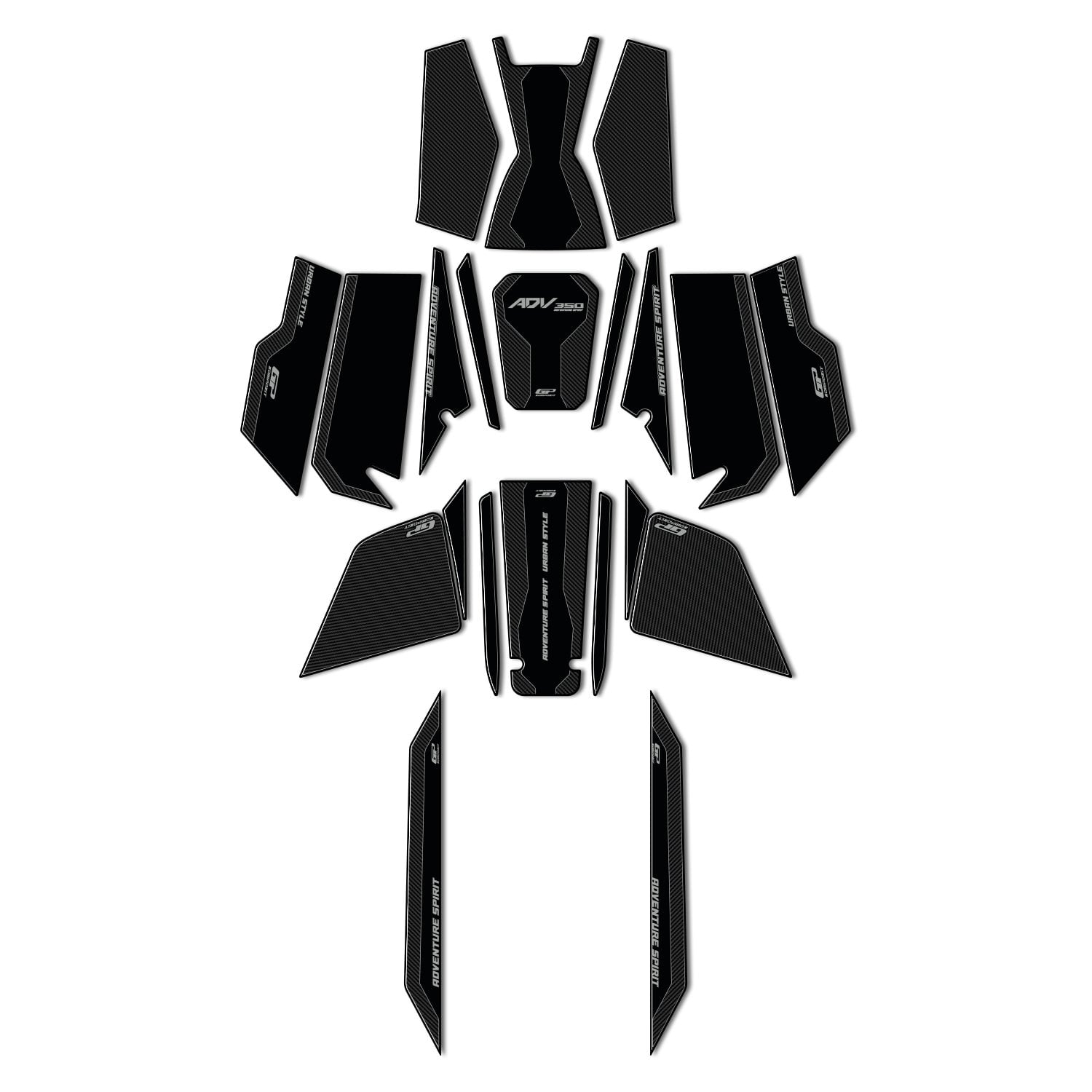 GP Kompozit Honda ADV 350 2023-2026 Uyumlu Full Pad Seti Karbon