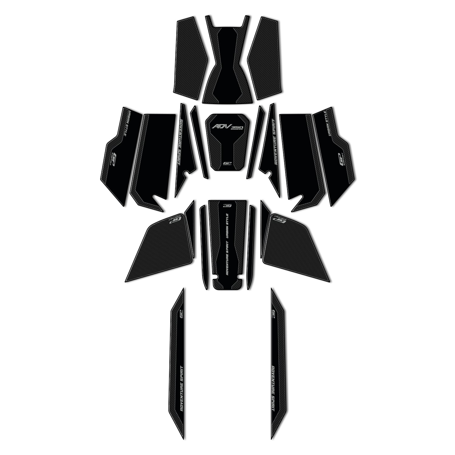 GP Kompozit Honda ADV 350 2023-2026 Uyumlu Full Pad Seti Karbon