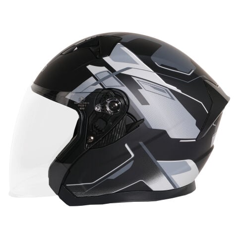 GP NERO MKS006-MBC3G Şeffaf Vizörlü Motosiklet Yarım Kask
