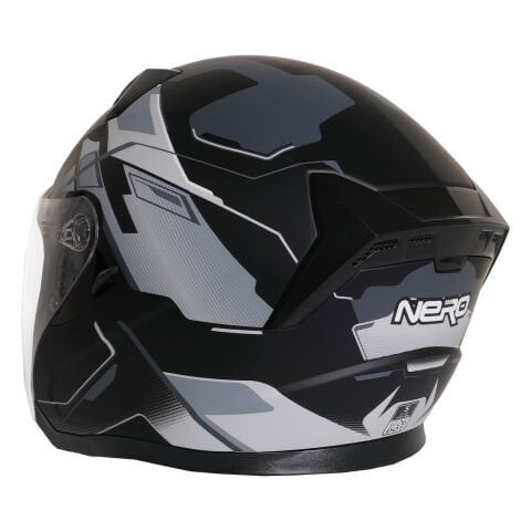 GP NERO MKS006-MBC3G Şeffaf Vizörlü Motosiklet Yarım Kask