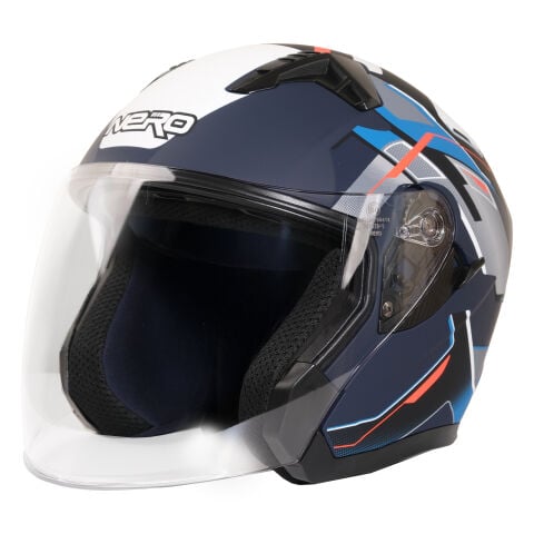 GP NERO MKS006-MBC5B Şeffaf Vizörlü Motosiklet Yarım Kask