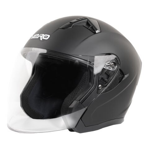 GP NERO MKS006-MB Şeffaf Vizörlü Motosiklet Yarım Kask