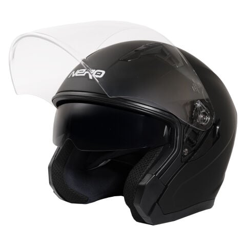 GP NERO MKS006-MB Şeffaf Vizörlü Motosiklet Yarım Kask