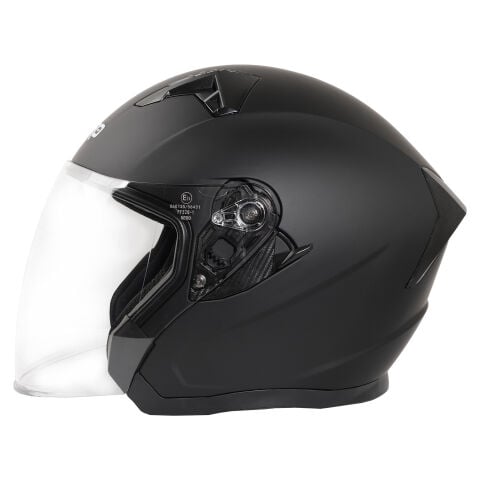 GP NERO MKS006-MB Şeffaf Vizörlü Motosiklet Yarım Kask