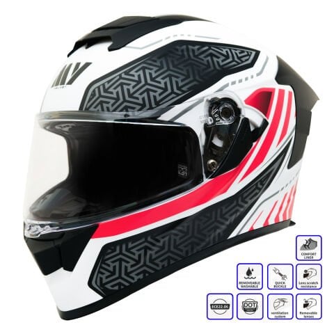 GP MY HELMET MKS001-WRB Yarış Spoiler Güneş Vizörlü Şeffaf Full Face Motosiklet Kaskı