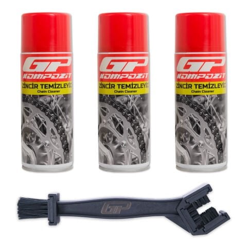 GP Kompozit BKM04 Motosiklet Bakım Seti (3 X Zincir Temizleyici + Zincir Temizleme Fırçası)