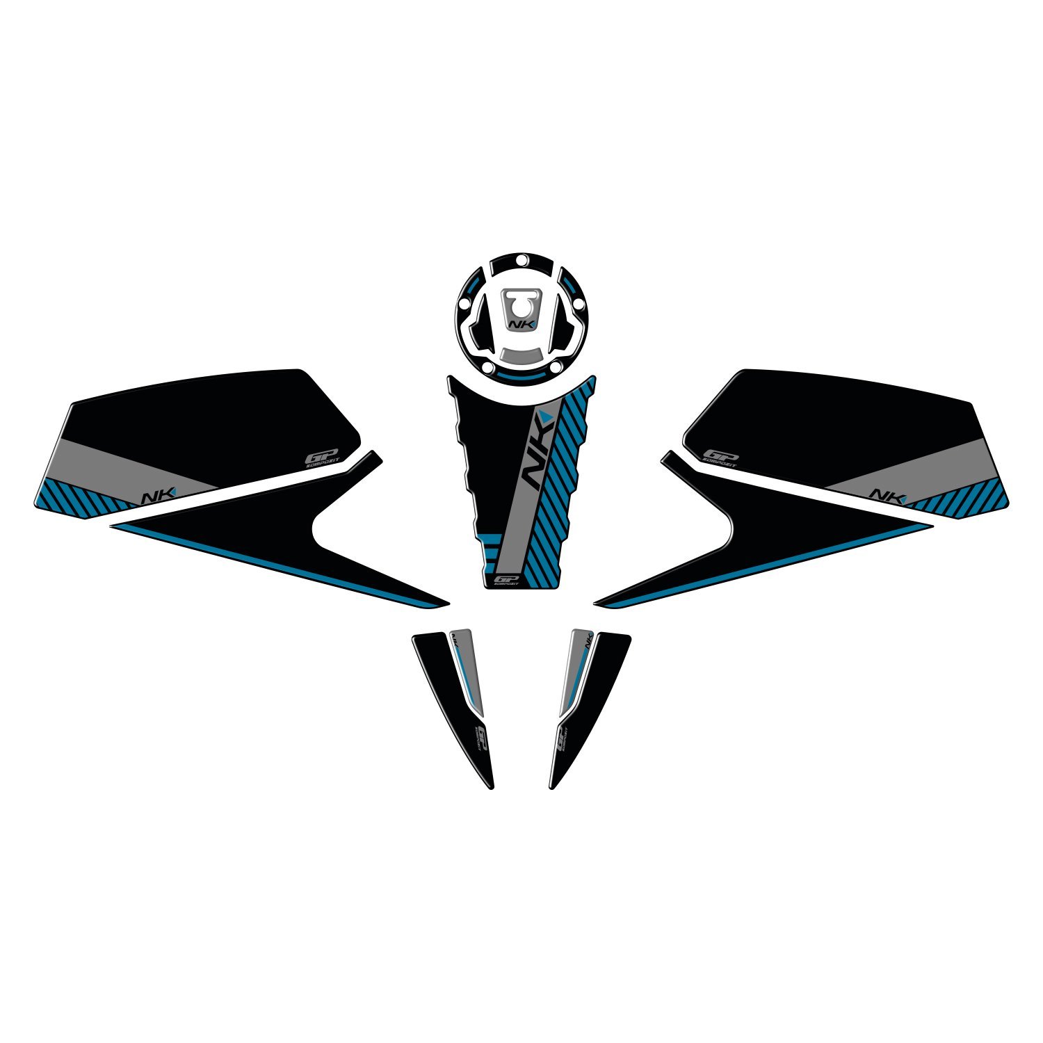 GP Kompozit CF Moto 450 NK 2024 Uyumlu Tank Pad Mavi