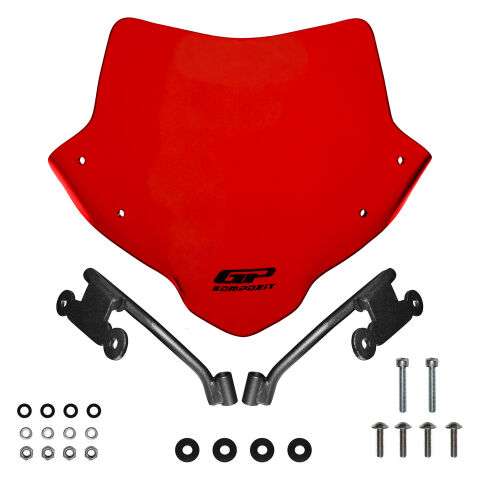 GP Kompozit Honda CB750 Hornet 2023-2024 Uyumlu Ön Cam Kırmızı