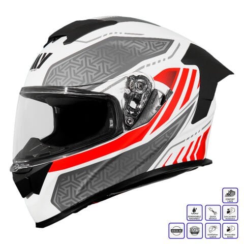 GP MY HELMET MKS001-WRG Yarış Spoiler Güneş Vizörlü Şeffaf Full Face Motosiklet Kaskı