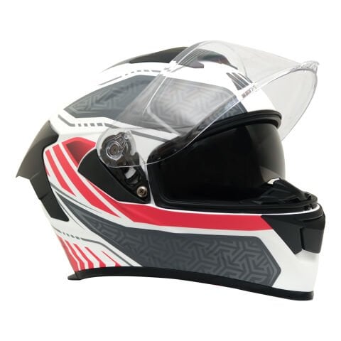 GP MY HELMET MKS001-WRG Yarış Spoiler Güneş Vizörlü Şeffaf Full Face Motosiklet Kaskı