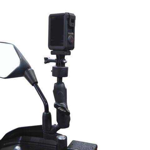 GP Kompozit BGL002 Universal Ayarlanabilir Motosiklet Ayna Bağlantılı Aksiyon Kamera Tutucu Siyah
