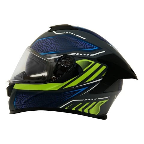 GP MY HELMET MKS001-RGBY Yarış Spoiler Güneş Vizörlü Şeffaf Full Face Motosiklet Kaskı