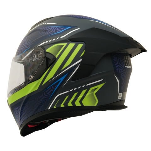 GP MY HELMET MKS001-RGBY Yarış Spoiler Güneş Vizörlü Şeffaf Full Face Motosiklet Kaskı