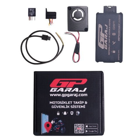GP Garaj TKP001 Motosiklet Takip Ve Güvenlik Sistemi + Siren Alarm Modülü + Blokaj Sistemi + 2 Yıllık Lisans