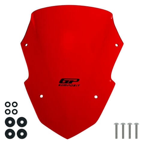 GP Kompozit Yamaha XMAX 250 Tech Max 2024-2026 Uyumlu Spor Ön Cam Kırmızı