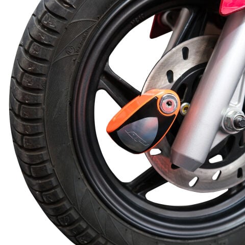 GP Kompozit DSK005 Universal Alarmlı Motosiklet Disk Kilidi Turuncu