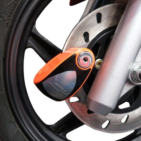 GP Kompozit DSK005 Universal Alarmlı Motosiklet Disk Kilidi Turuncu