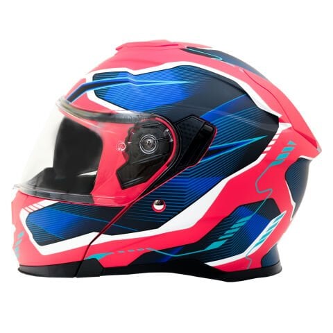 GP MY HELMET MKS002-RBW Güneş Vizörlü Şeffaf Çene Açılır Motosiklet Kaskı