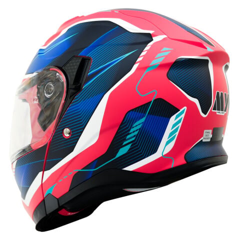 GP MY HELMET MKS002-RBW Güneş Vizörlü Şeffaf Çene Açılır Motosiklet Kaskı