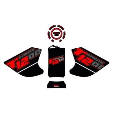 GP Kompozit Yamaha Tenere 1200 2011-2020 Uyumlu Tank Pad Seti Siyah-Kırmızı