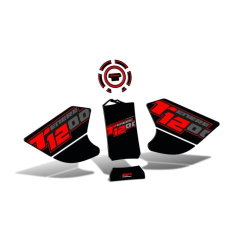GP Kompozit Yamaha Tenere 1200 2011-2020 Uyumlu Tank Pad Seti Siyah-Kırmızı