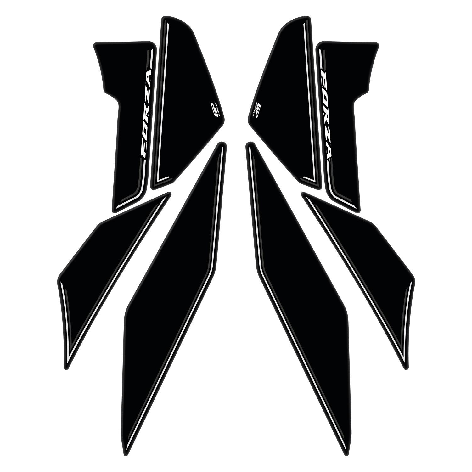 GP Kompozit Honda Forza 250 2018-2026 Uyumlu Yan Alt Ayak Pad Siyah