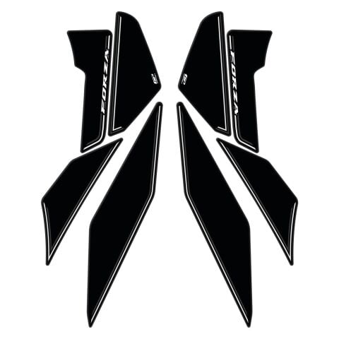 GP Kompozit Honda Forza 250 2018-2025 Uyumlu Yan Alt Ayak Pad Siyah