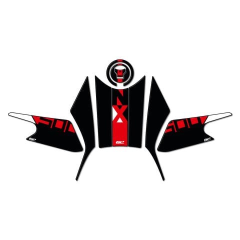 GP Kompozit Honda NX 500 2025-2026 Uyumlu Tank Pad Seti Siyah-Kırmızı