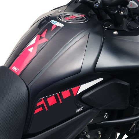 GP Kompozit Honda NX 500 2025 Uyumlu Tank Pad Seti Siyah-Kırmızı