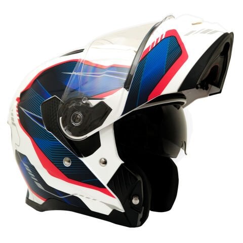 GP MY HELMET MKS002-WBR Güneş Vizörlü Şeffaf Çene Açılır Motosiklet Kaskı