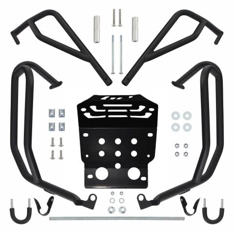 GP Kompozit Honda CRF250 Rally 2023-2025 Uyumlu Motor Koruma Demiri Seti Siyah