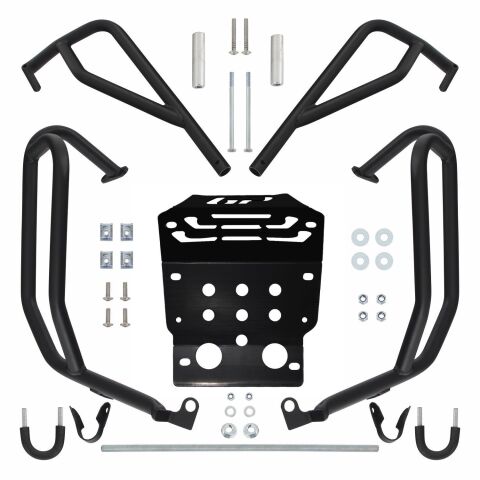 GP Kompozit Honda CRF250 Rally 2023-2025 Uyumlu Motor Koruma Demiri Seti Siyah