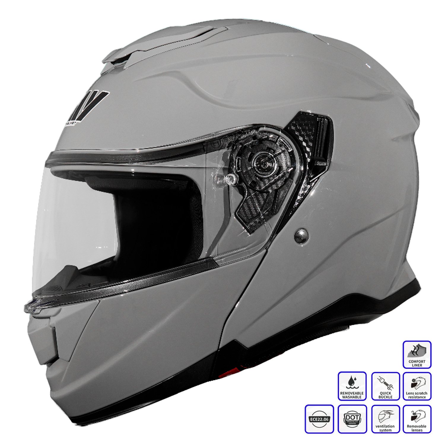 GP MY HELMET MKS002-NG Güneş Vizörlü Şeffaf Çene Açılır Motosiklet Kaskı
