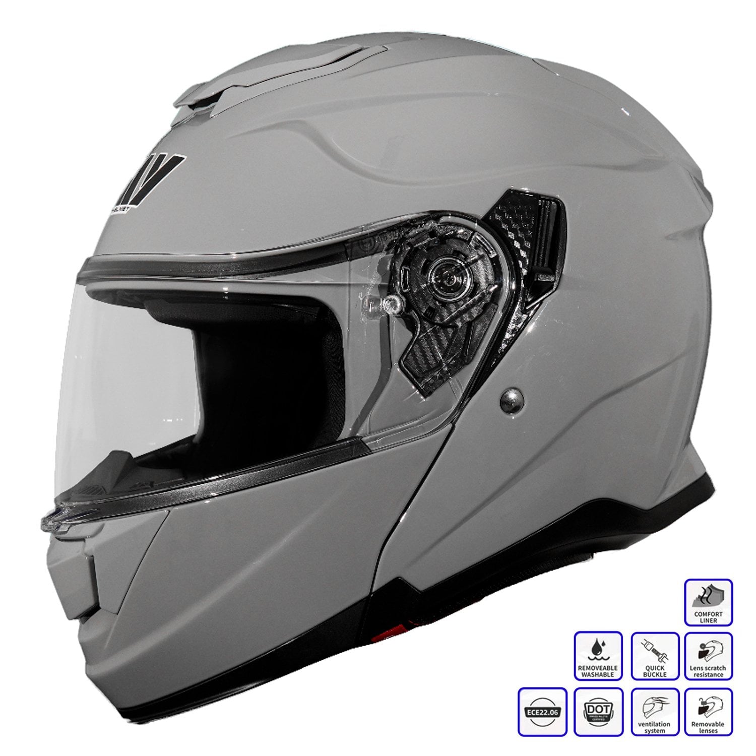 GP MY HELMET MKS002-NG Güneş Vizörlü Şeffaf Çene Açılır Motosiklet Kaskı