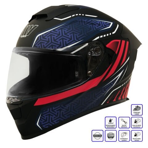 GP MY HELMET MKS001-BBR Yarış Spoiler Güneş Vizörlü Şeffaf Full Face Motosiklet Kaskı