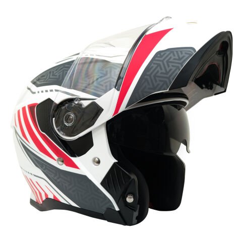 GP MY HELMET MKS002-WRG Güneş Vizörlü Şeffaf Çene Açılır Motosiklet Kaskı