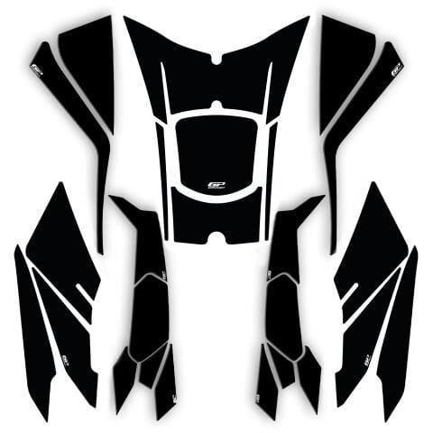 GP Kompozit Honda PCX 125 / 150 2025-2026 Uyumlu Full Tank Pad Seti Siyah