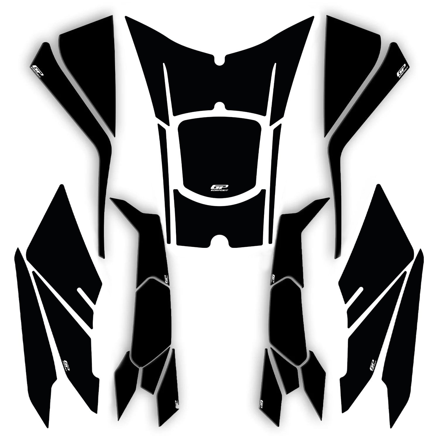 GP Kompozit Honda PCX 125 / 150 2025-2026 Uyumlu Full Tank Pad Seti Siyah