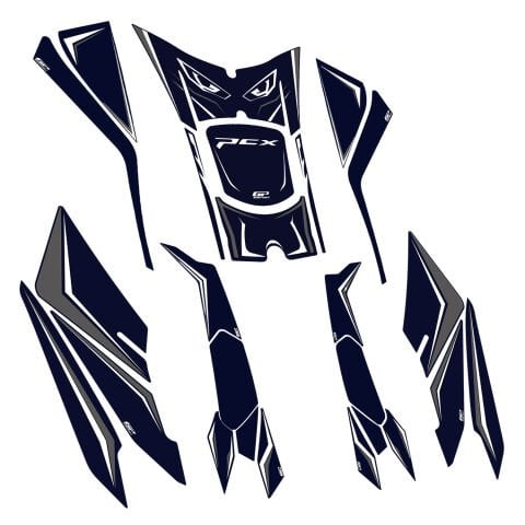 GP Kompozit Honda PCX 125 / 150 2025-2026 Uyumlu Full Tank Pad Seti Mavi