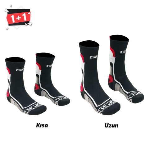 GP Kompozit Universal Uzun Kısa Termal Çorap Seti Kırmızı