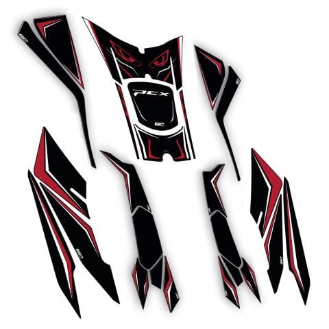 GP Kompozit Honda PCX 125 / 150 2025-2026 Uyumlu Full Tank Pad Seti Kırmızı