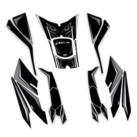 GP Kompozit Honda PCX 125 / 150 2025-2026 Uyumlu Full Tank Pad Seti Gri